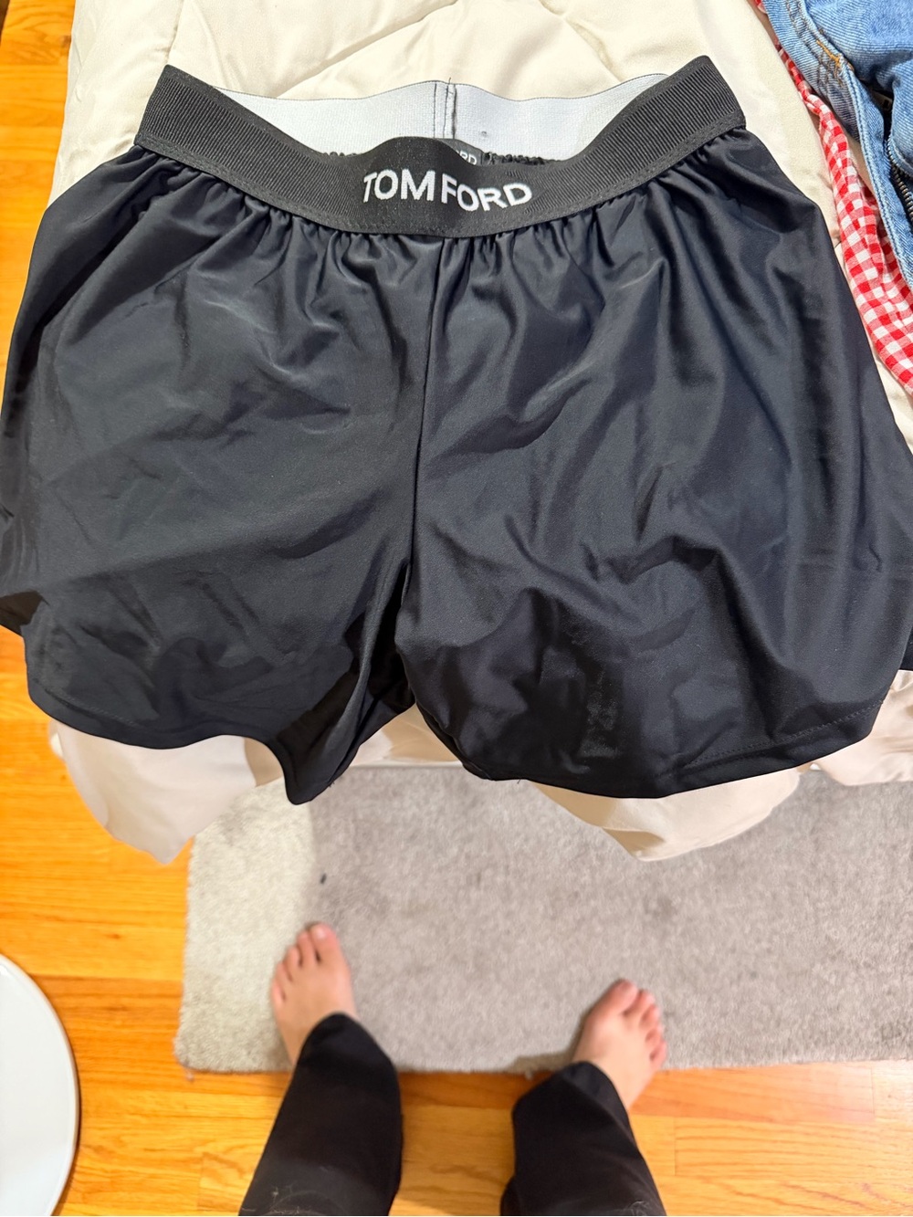 Tom Ford Black Women's Elastic Logo Athletic Shorts